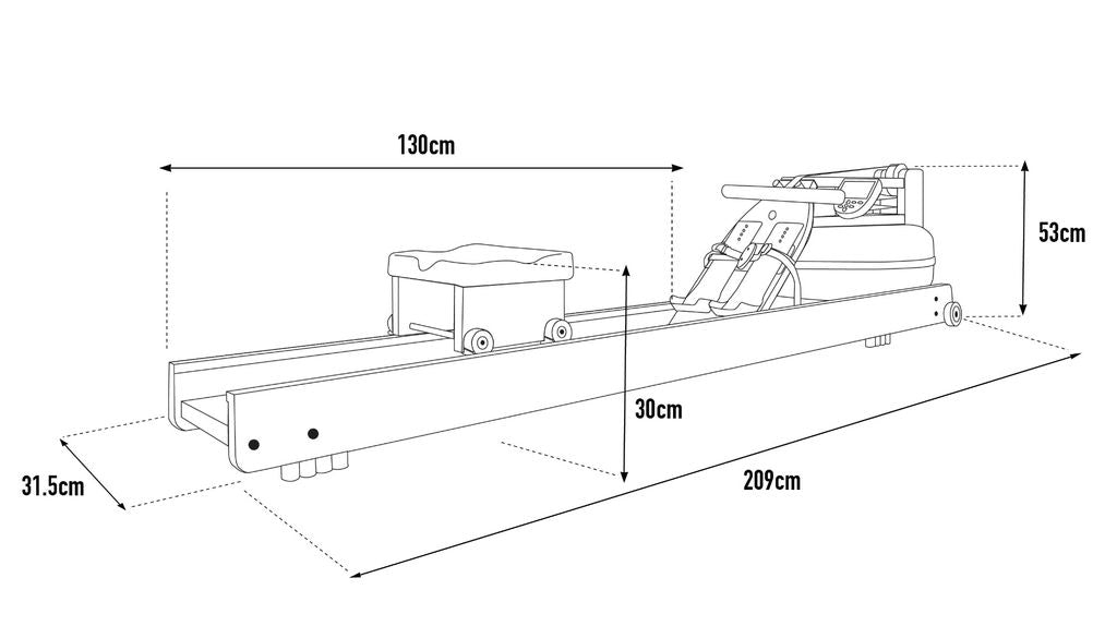 WaterRower S4 Club - Veslovací trenažér