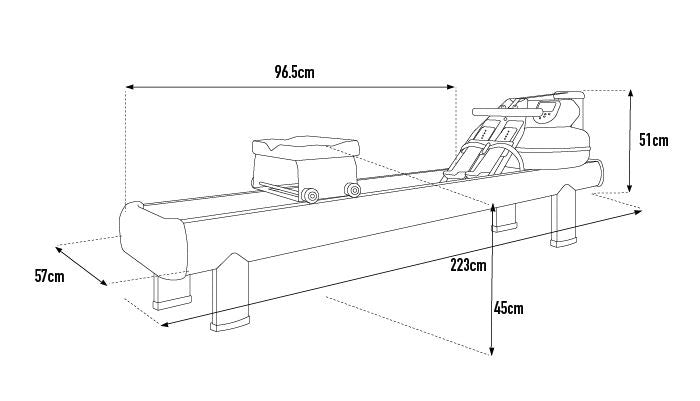 WaterRower S4 M1 Hi-Rise - Veslovací trenažér